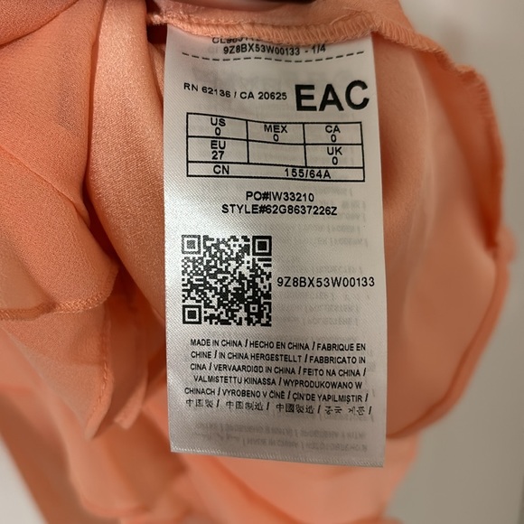 Marciano peach coral dress - size 0 - Picture 6 of 7